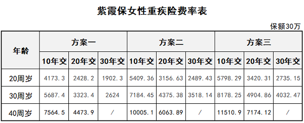 專保女性重疾風險的紫霞保貴不貴？